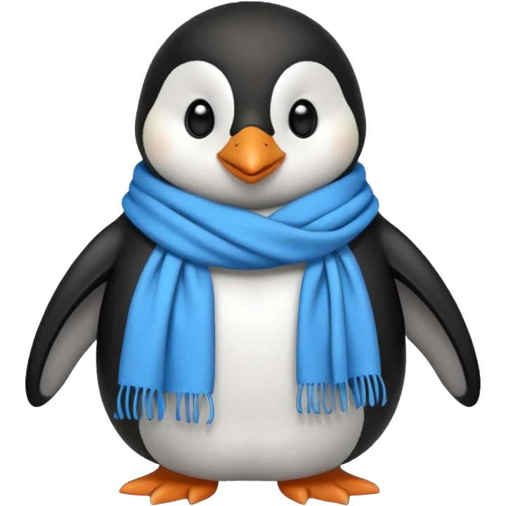 penguin with blue scarf  emoji