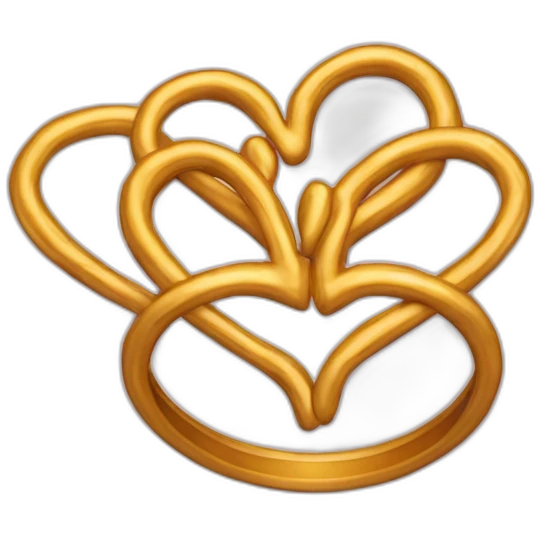Corazón y dos anillos entrelazados emoji