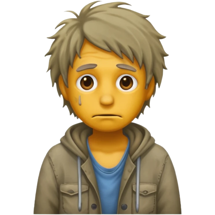 persona pobre sin dinero sucia maloliente  emoji