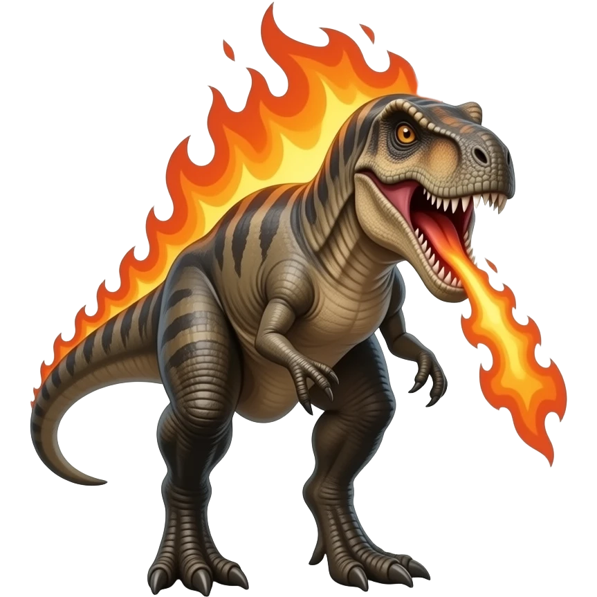 Dinosaure crachant du feu emoji