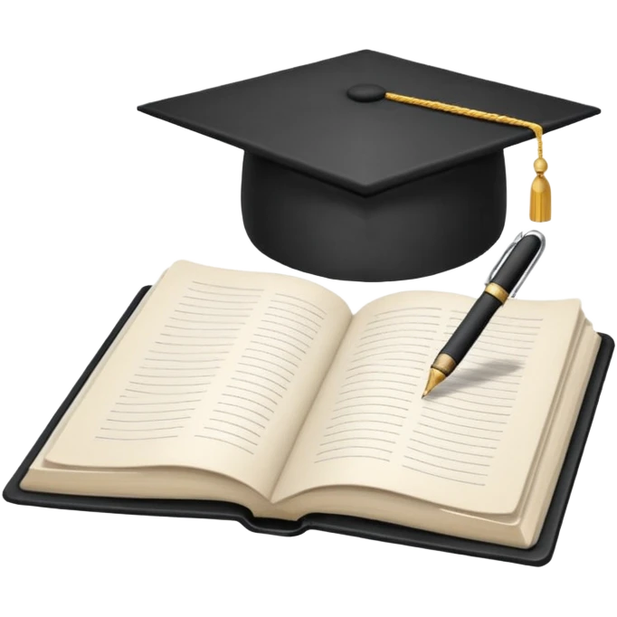 "A white open book,The pen should be positioned as placed exactly in the center between the pages.  if held by a right-handed person - meaning the direction is reversed compared to a left-handed grip. The pen should be uncapped, and the cap placed behind it." emoji