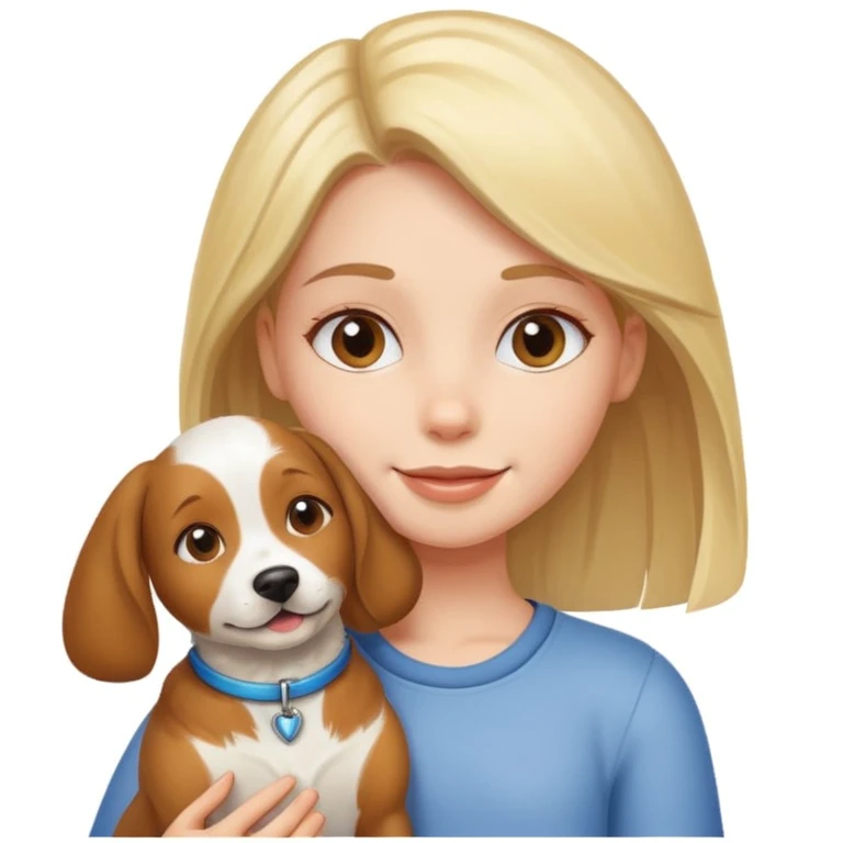 girl and her pet dog emoji
