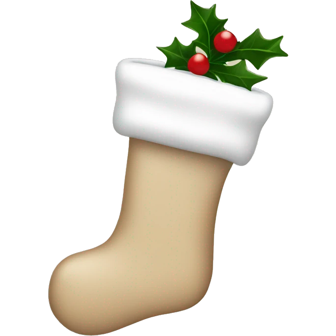 Beige Christmas stocking emoji