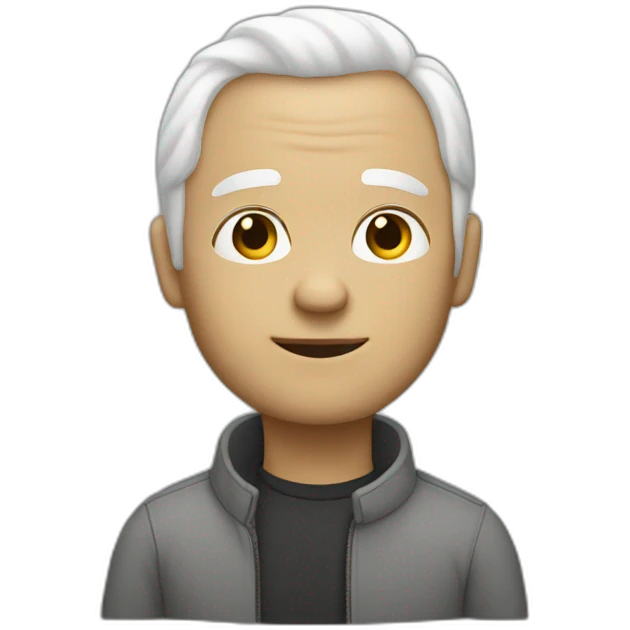 white-haired man without 1 leg emoji