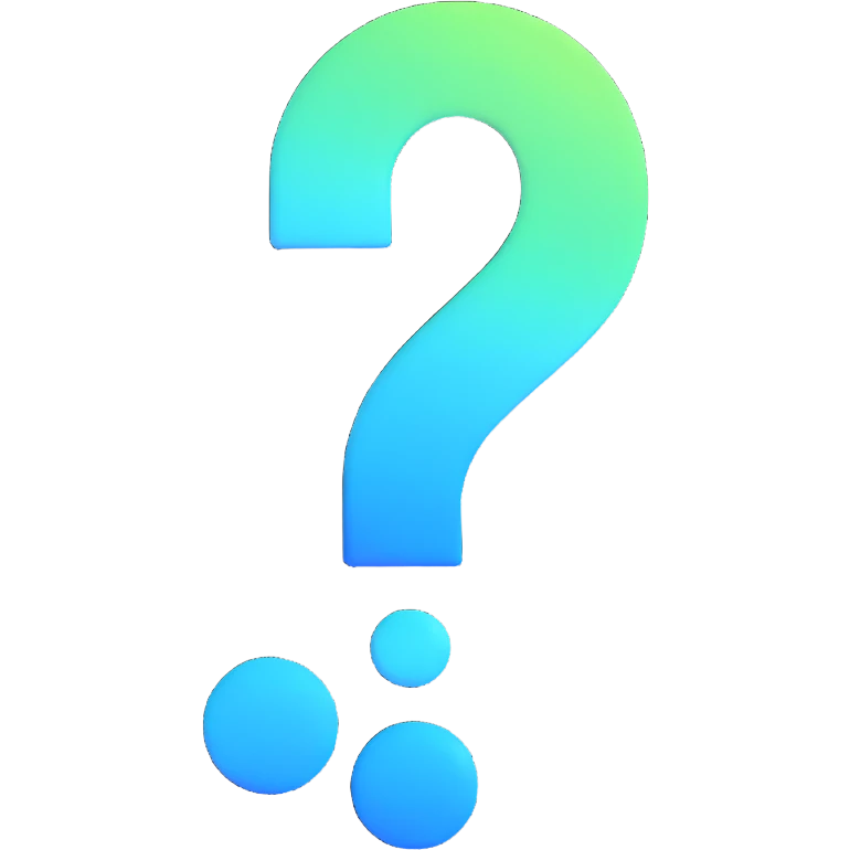 question mark with blue and green gradient emoji
