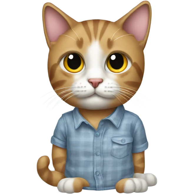 Cat wearing a shirt emoji