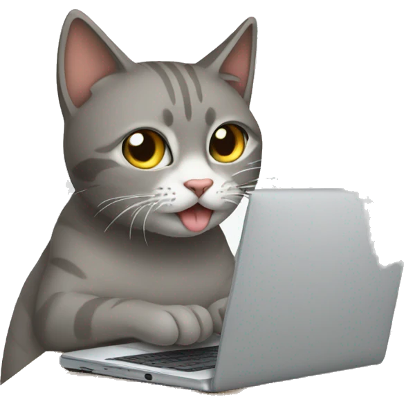 gato usando computadora emoji
