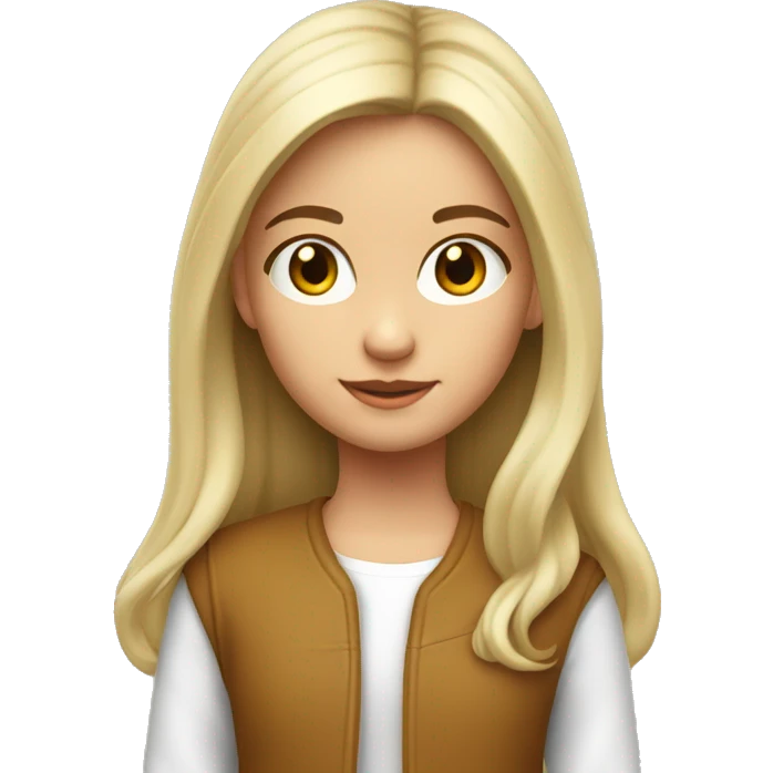 Niña con pelo rubio liso y largo emoji
