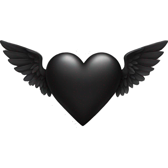 Black heart with wings  emoji