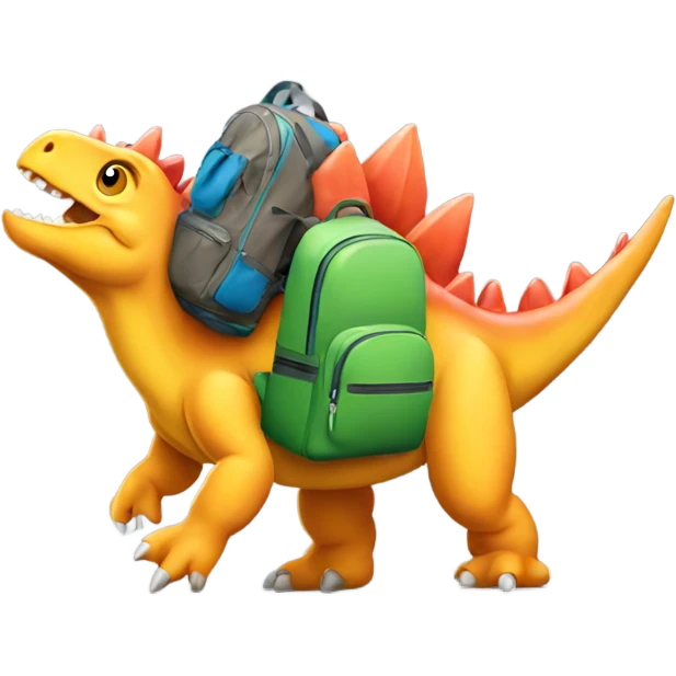 Stegosaurus carrying backpacks  emoji