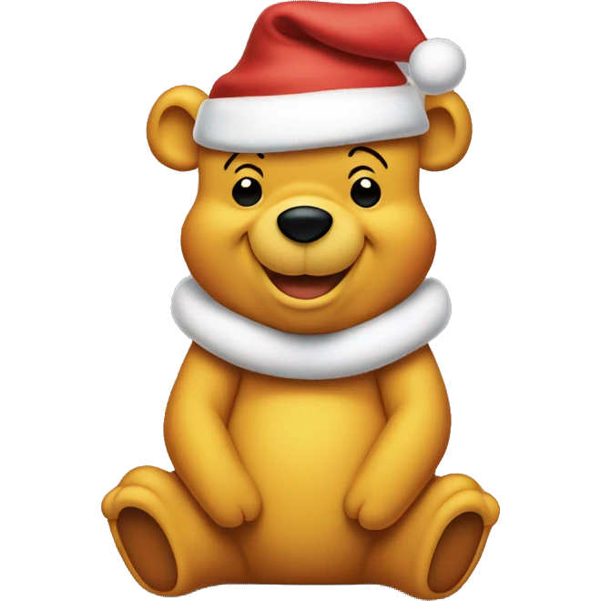 winnie the pooh in santa hat emoji