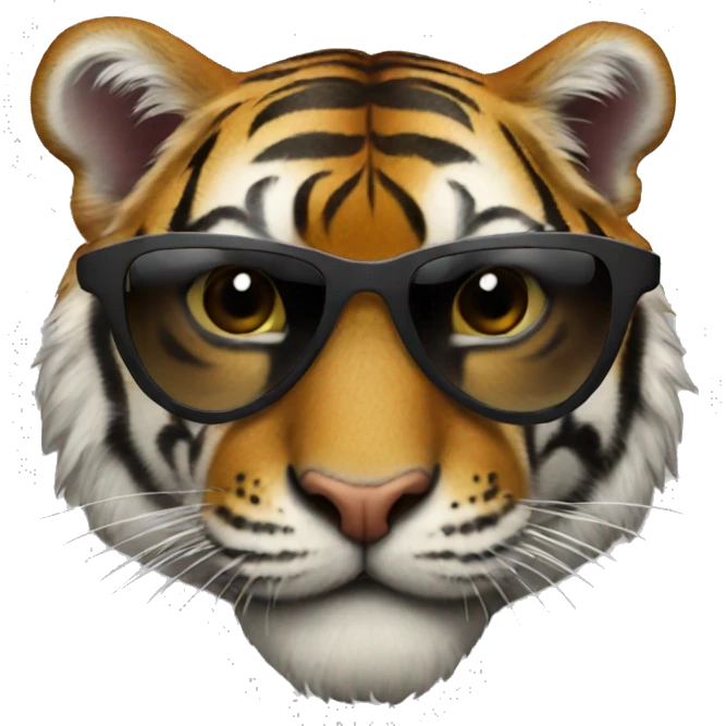 Tiger with heart sunglasses emoji