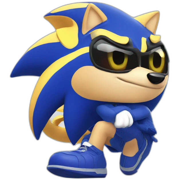 Hi with Sonic the headhog emoji