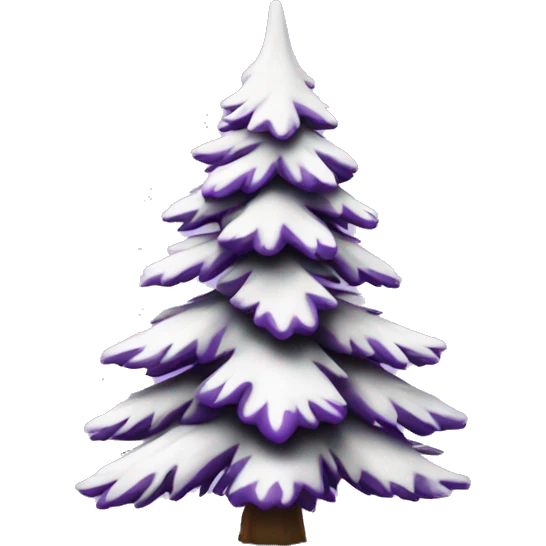  actual white fir christmas tree isolated with purple ornaments  emoji