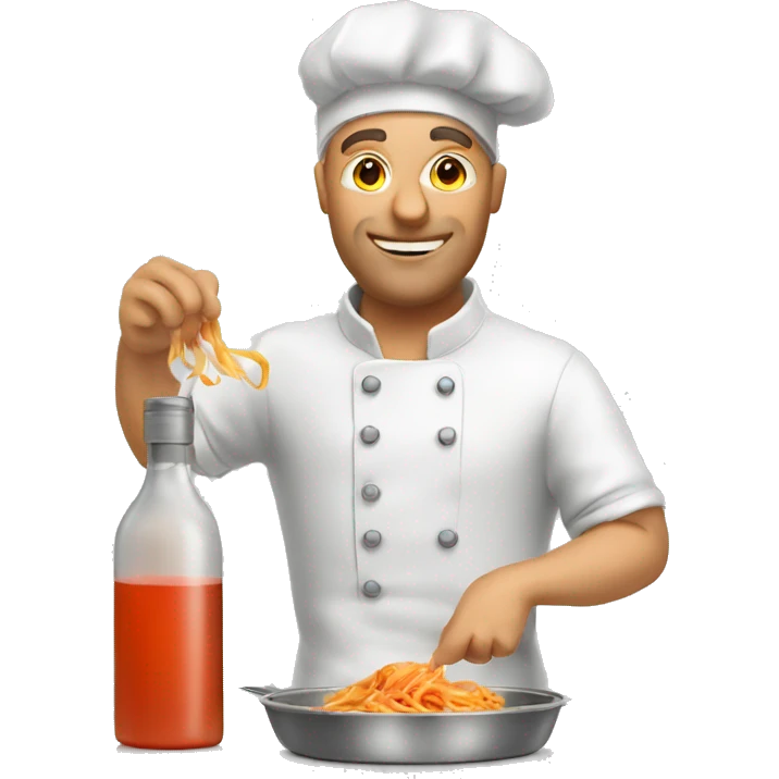 Man cooking vodka pasta emoji