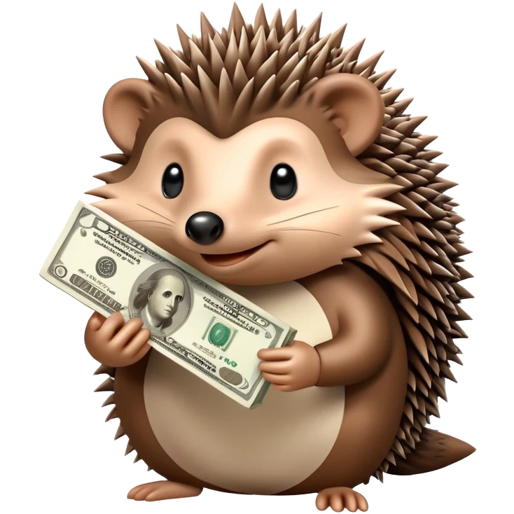hedgehog with money emoji