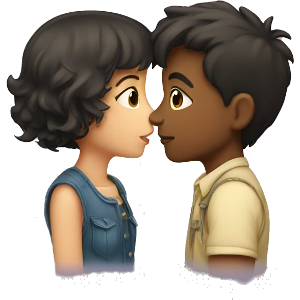 boy and girl kissing emoji