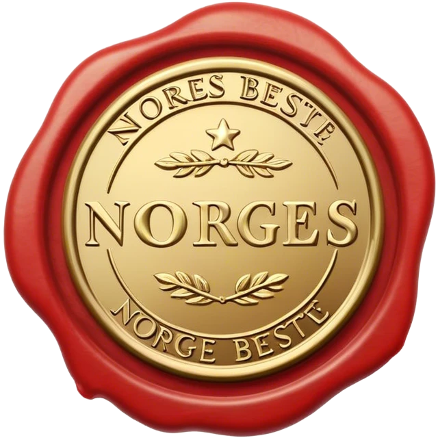 wax seal stamp with text "Norges beste" emoji