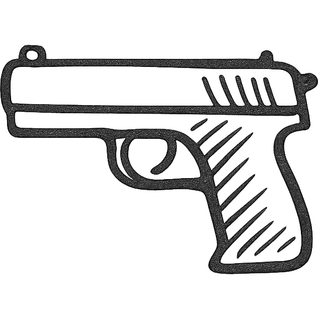 A hand drawn pistol emoji