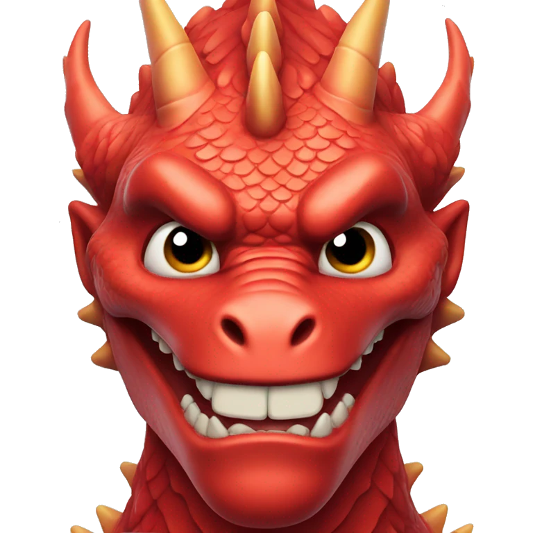 Red Dragon face front view emoji