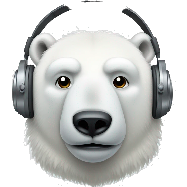 Polar bear with headphones emoji