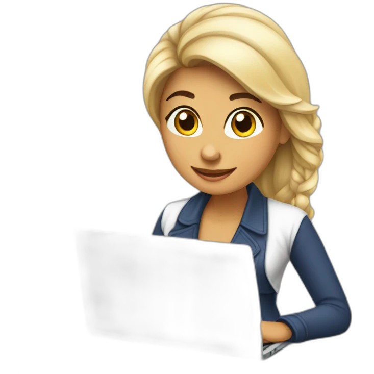 Quiero un emoji de una mujer latina emprendedora CON SU LAPTOP emoji