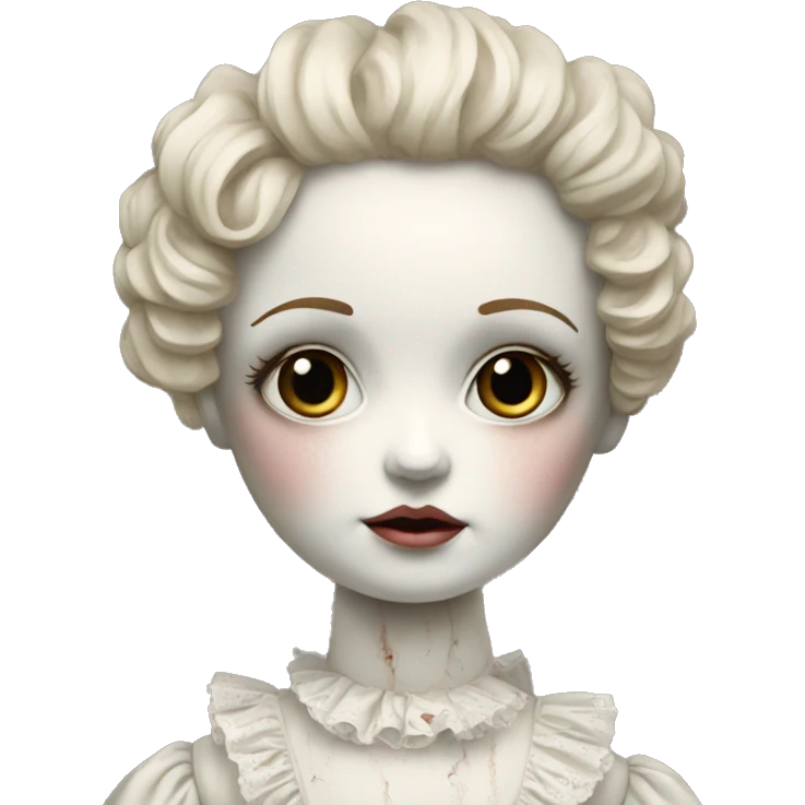 creepy but gorgeous cracked porcelain doll emoji