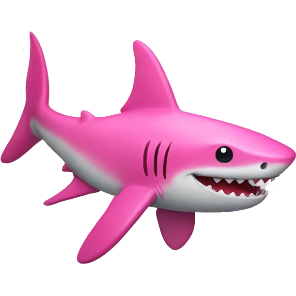 Pink shark with ribbon  emoji