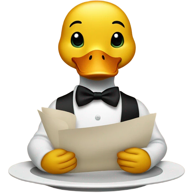 Duck at a restaurant emoji
