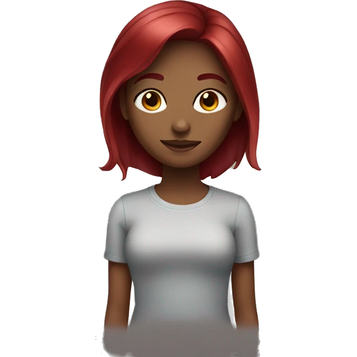 girl with dark red colored hair emoji