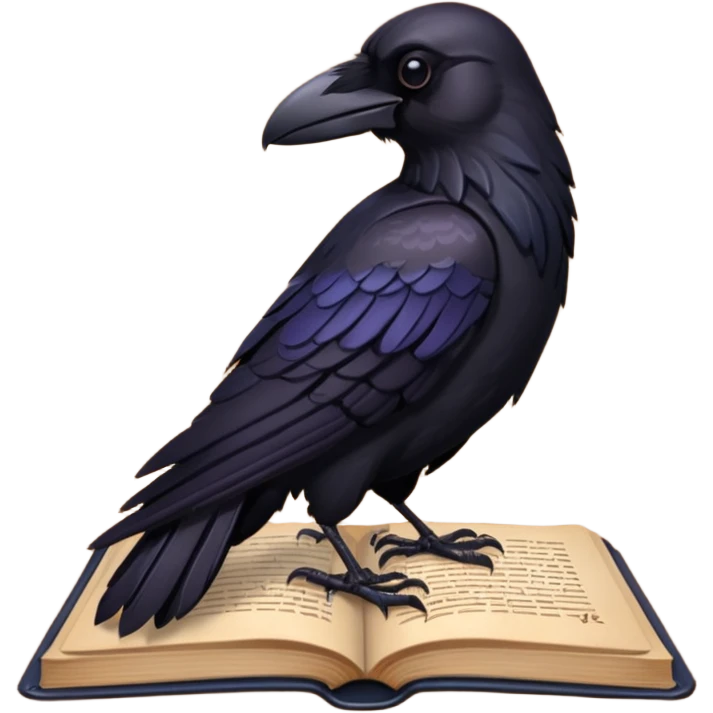 Raven on a book  emoji