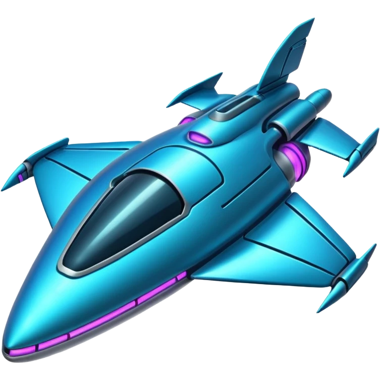 Neon spaceship emoji