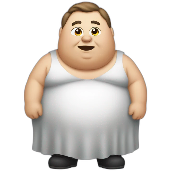 FAT GUY WEARING GOWN emoji