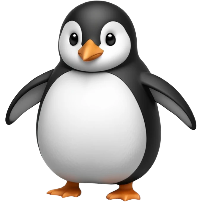 round penguin waddling on a snowy field emoji