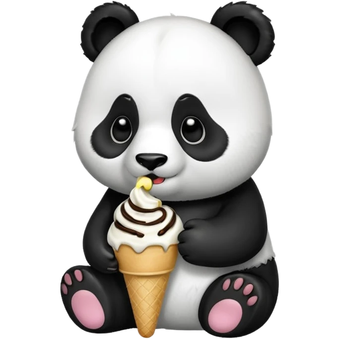 Panda eating ice cream emoji