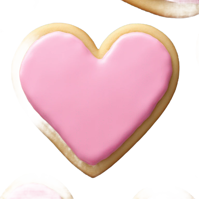Heart shaped Sugar Cookie with pink frosting  emoji