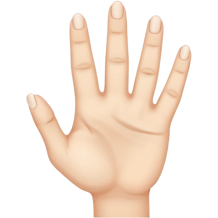 A hand with five fingers raises the first three fingers only emoji