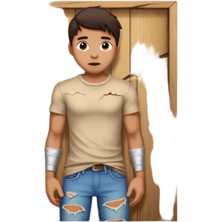 человек зацепился кофтой о дверной косяк\ emoji