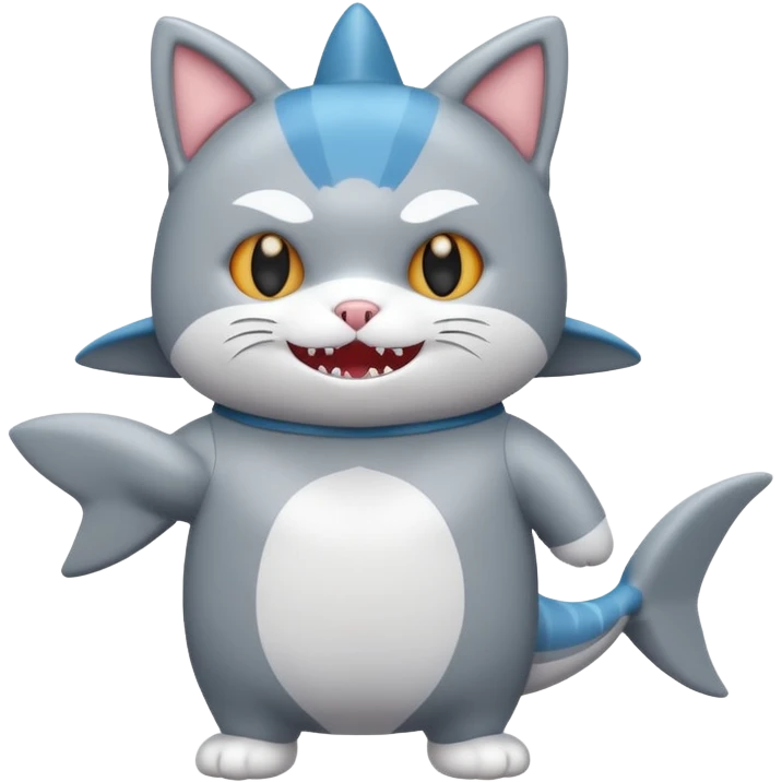 cat wearing shark costume emoji