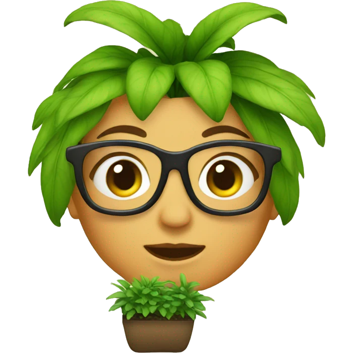 geek woman as a plant emoji