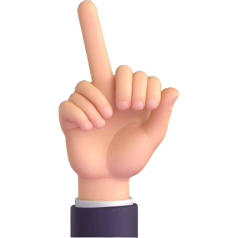 3D hand pointing at viewer with YOU text emoji