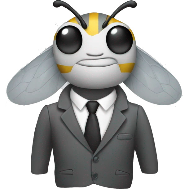 Bee in a suit grey emoji
