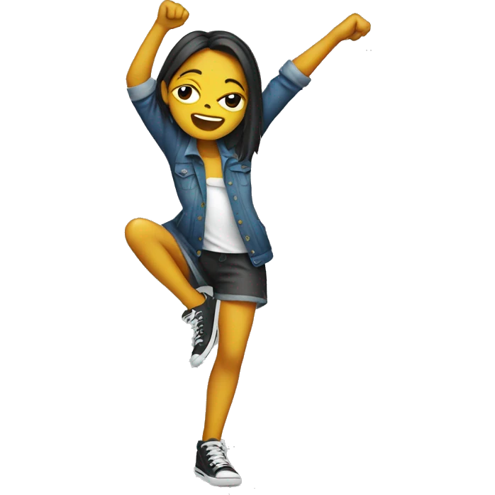 A Girl dabbing  emoji