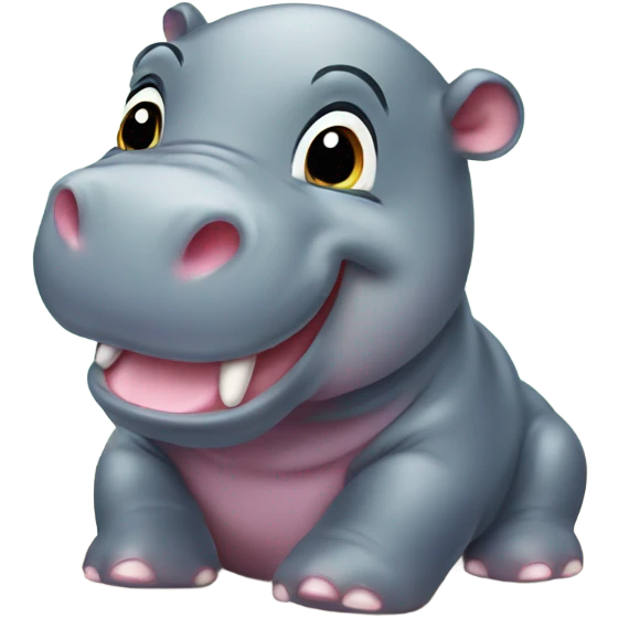 adorable Baby hippo cute emoji