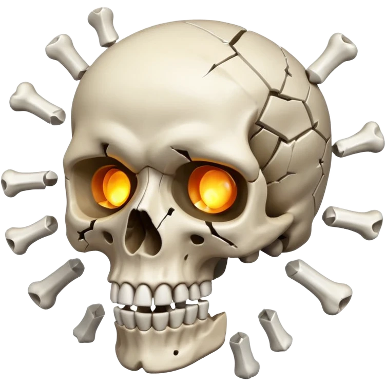Skull head blow up emoji