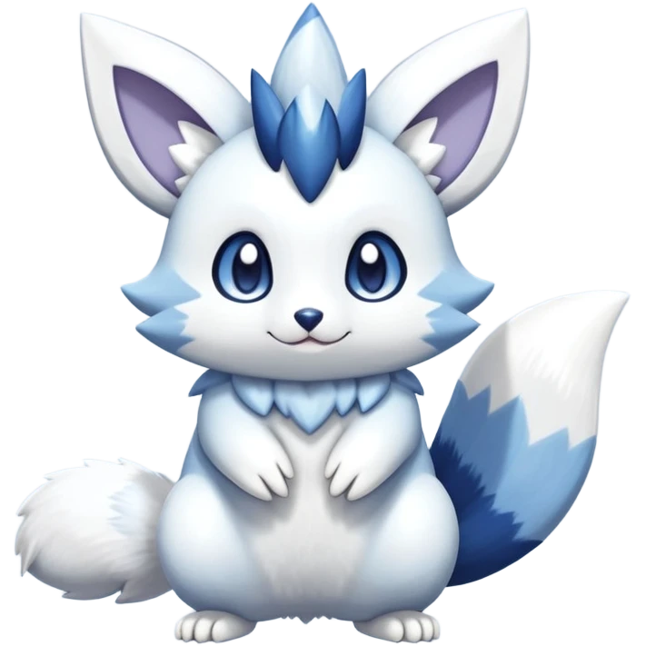 Shiny White Pastel Snowy Icy Sparkly Cute Furret-Meowstic-Zangoose-Hybrid (Full body) emoji