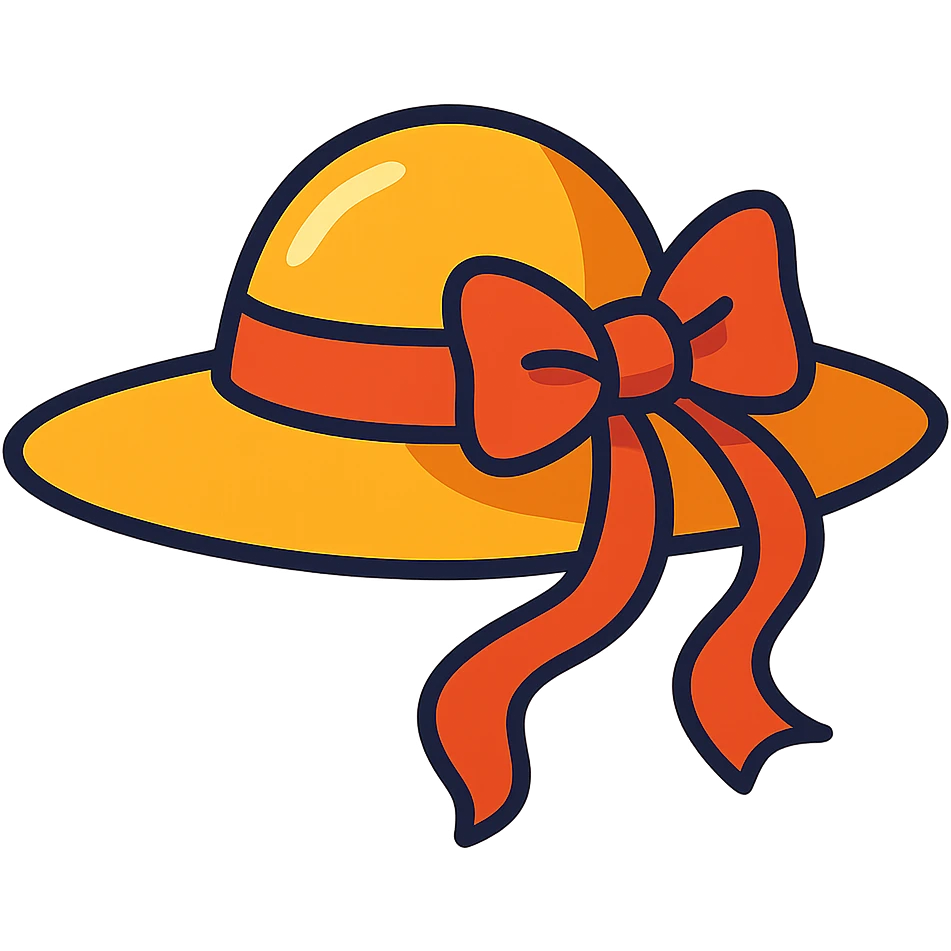 summer sun hat with a ribbon breezy light style emoji