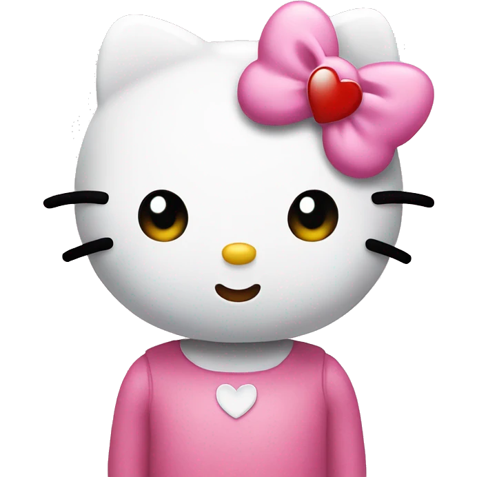 Hello kitty with a heart emoji