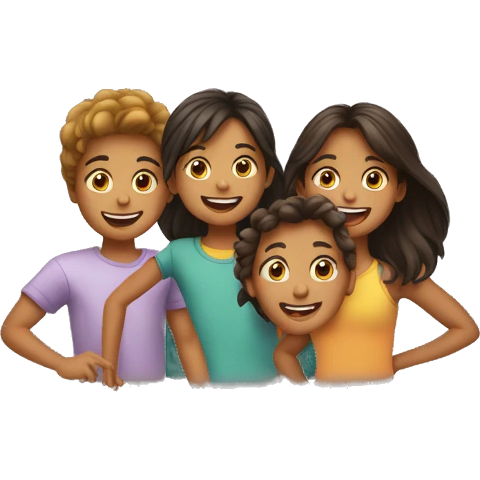 four kids playing together emoji
