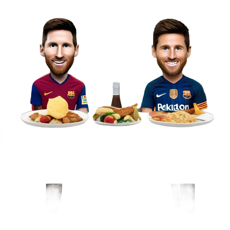 Messi y cristiano comiendo pastel emoji